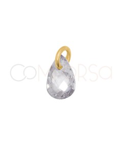 Pendentif larme flottante Crystal 6?mm argent 925