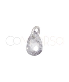 Pendentif larme flottante Crystal 6 mm argent 925 plaqué or