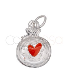 Pendentif boule décoration de Noël 11 x 12.5mm argent 925