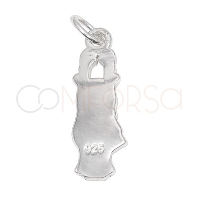 Pendentif renne avec écharpe 7 x 18mm argent 925