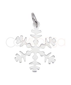 Pendentif en forme de flocon de neige avec lignes 13 x 15 mm en argent 925