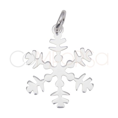 Pendentif en forme de flocon de neige avec lignes 13 x 15 mm en argent 925