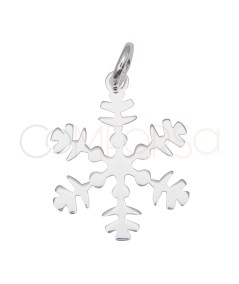 Pendentif en forme de flocon de neige avec lignes 13 x 15 mm en argent 925