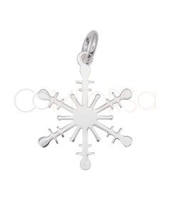 Pendentif flocon de neige pointillé 13 x 15 mm en argent 925