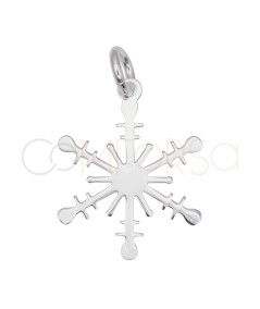 Pendentif flocon de neige pointillé 13 x 15 mm en argent 925