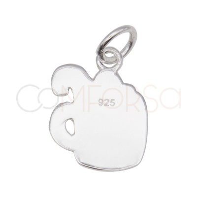 Pendentif tasse de chocolat chaud 11 x 14 mm en argent 925