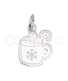 Pendentif tasse de chocolat chaud 11 x 14 mm en argent 925