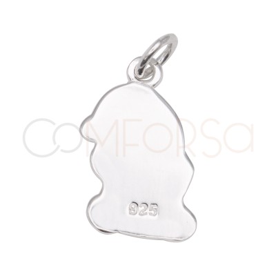 Pendentif lutin avec bonnet de cœur 9 x 15 mm en argent 925