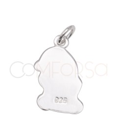 Pendentif lutin avec bonnet de cœur 9 x 15 mm en argent 925