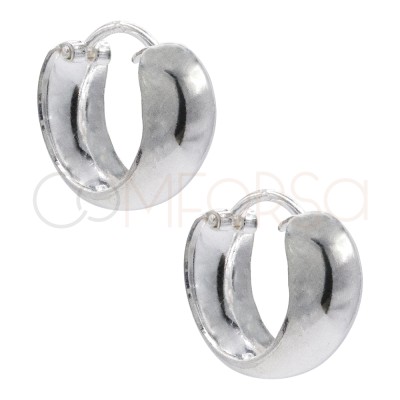 Créoles plates courbées avec crochet 14mm argent 925