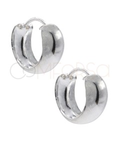 Créoles plates courbées avec crochet 14mm argent 925