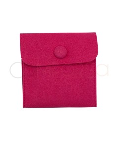 Pochette en velours rose fuchsia pour le rangement des bijoux