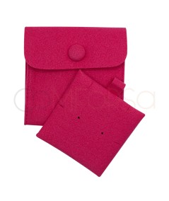 Pochette en velours rose fuchsia pour le rangement des bijoux