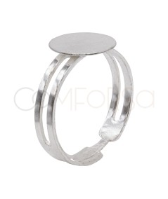 Bague ajustable rond 11.5 mm argent 925 ml