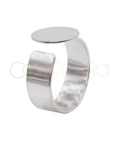 Bague plaque ajustable 11 mm argent 925