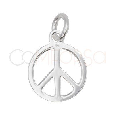 Pendentif symbole de paix 10 mm argent 925