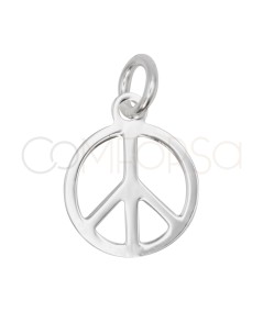 Pendentif symbole de paix 10 mm argent 925 plaqué or