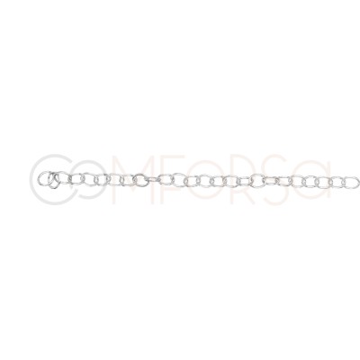 Collier 3 losanges avec zircones cristal 40 + 6 cm argent 925