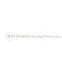 Collier 3 losanges avec zircones cristal 40 + 6 cm argent 925