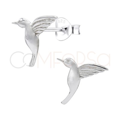 Boucles d'oreilles à colibri 10 x 9,5 mm argent 925