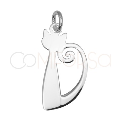 Pendentif Milo le chat 10,3 x 20 mm argent 925