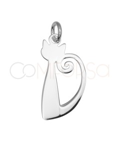 Pendentif Milo le chat 10,3 x 20 mm argent 925