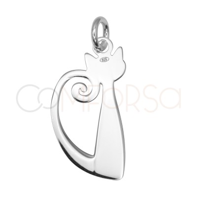 Pendentif Milo le chat 10,3 x 20 mm argent 925