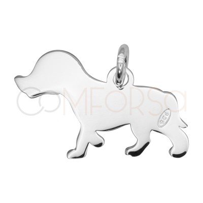 Pendentif chien 19,6 x 11,5 mm argent 925