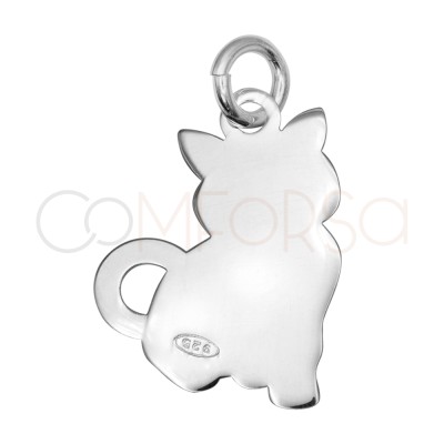 Pendentif chat 12,3 x 16 mm argent 925