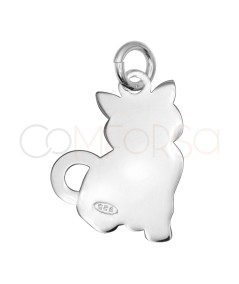 Pendentif chat 12,3 x 16 mm argent 925