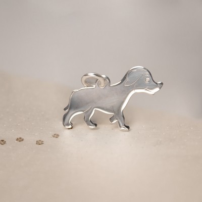 Pendentif chien 19,6 x 11,5 mm argent 925