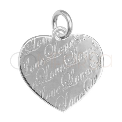 Pendentif cœur lovelovelove 14,2 x 14,4 mm argent 925