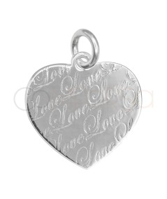 Pendentif cœur lovelovelove 14,2 x 14,4 mm argent 925