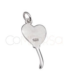 Pendentif ballon à cœur 9,6 x 21 mm en argent 925