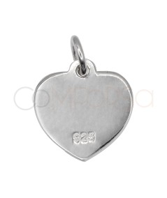 Pendentif cœur Bélier en émail Rouge 11 mm argent 925