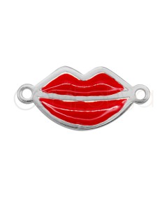 Intercalaire lèvres rouges 16 x 8 mm argent 925