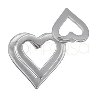 Pendentif trois cœurs lisses argent 925