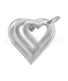 Pendentif trois cœurs lisses argent 925