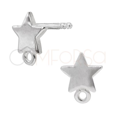 Boucles d'oreilles étoiles avec anneau 6,5 mm argent 925