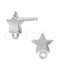 Boucles d'oreilles étoiles avec anneau 6,5 mm argent 925