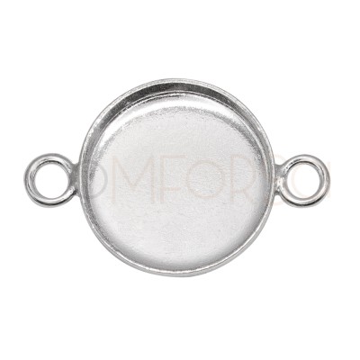 Serti rond avec biseau 12 mm argent 925