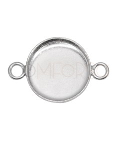 Serti rond avec biseau 12 mm argent 925