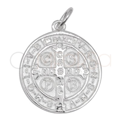 Médaille saint Benoît 18 mm argent 925