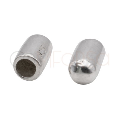 Embout tube arrondi 3 x 6 mm argent 925