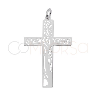 Pendentif Croix avec Arbre de vie 20 x 30 mm argent 925