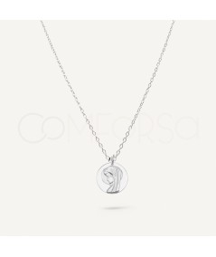 Collier avec médaille Vierge Enfant 40 cm argent 925