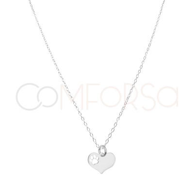 Collier cœur avec empreinte ajourée argent 925