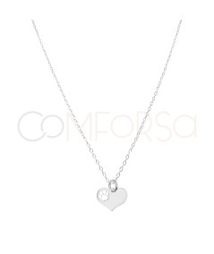 Collier cœur avec empreinte ajourée argent 925