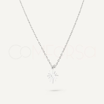 Collier étoile Polaire et cœur argent 925