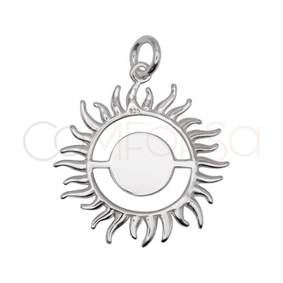 Pendentif soleil pour coller 21 mm argent 925